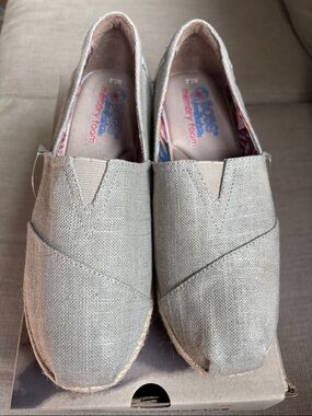 BOBS by Skechers Slip-On Espadrille Flats - Taupe Sz 7.5 Shoes